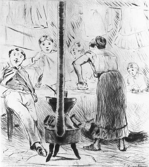 Illustration (1877) by Gaston Destouches for L'Assommoir by Émile Zola